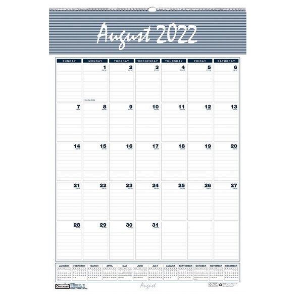 House Of Doolittle Bar Harbor Academic Wall Calendar, 31.25inL x 22inW 354 - main
